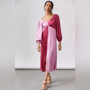 Elegant Pink and Red Maxi Dress